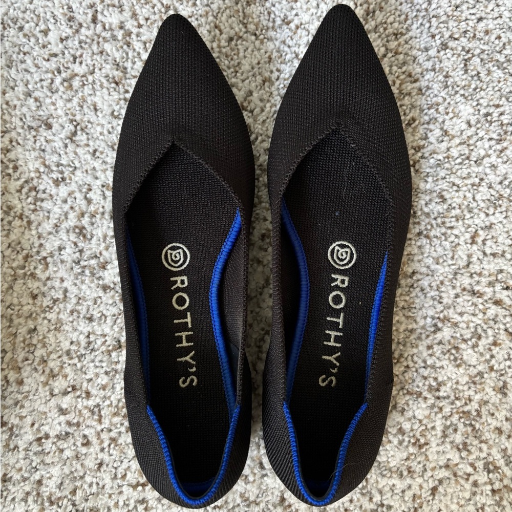 Rothy's Women's Black and Blue Flats - Picture 2 of 12